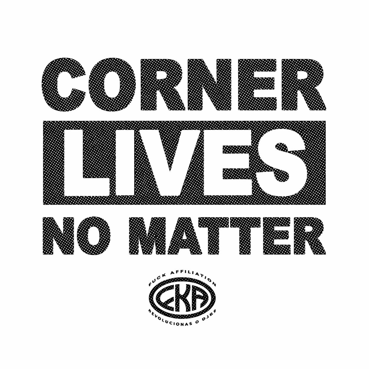 T-shirt à manches longues BLANC "CORNER LIVES NO MATTER"